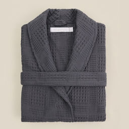 Халат вафельный мужской SL HOME: Chess «Гри Сандре», размер M, хлопок 100%, тёмно-серый