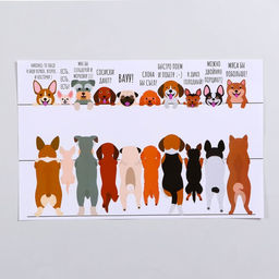 Коврик под миску Пижон 43 х 28 см Собачки в ожидании  фото 3