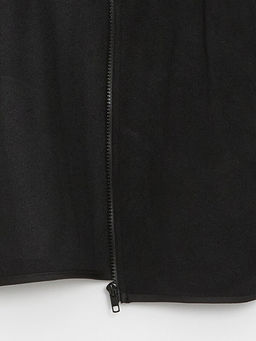 Kap??onlu Basic Uzun Kollu Polar Erkek ?ocuk Fermuarl? Sweatshirt