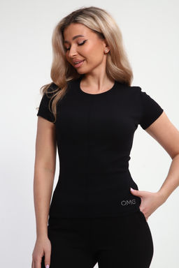 Футболка женская с швом и стразами ФЖ-002