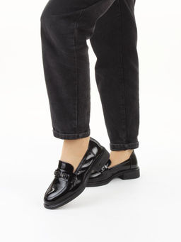 03-DEB104-3 BLACK Лоферы женские (натуральная кожа)