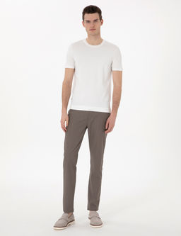Vizon Slim Fit Beli Lastikli Kanvas Pantolon