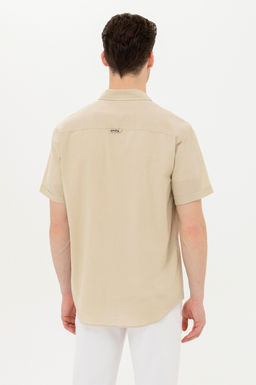 Мужская рубашка цвета хаки с коротким рукавом - U.s. polo assn фото 5