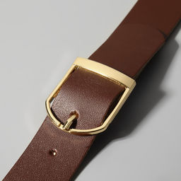 Ручка для сумки из натуральной кожи, регулируемая, с карабинами, 60±2 см × 2.5 см, цвет коричневый, золотой