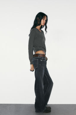TRF WIDE-LEG LOW-RISE JEANS - Zara фото 4