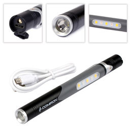 Фонарь универсальный COMIRON PEN GREY корпус: жёсткий ABS, IPX5; свет: 1 XPG, 100lm, 5COB; аккум: 260 mAh, USB; серый /уп 60/ - ГалеонТрейд фото 9