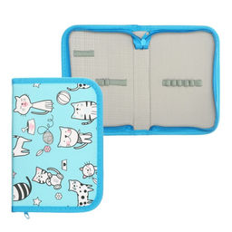 Пенал школьный Calligrata «Котики», 13×19.5 см, 1 отделение, на молнии, ткань, голубой