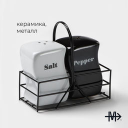 Набор для специй Magistro «Инь-Янь», 2 предмета: солонка, перечница, 150 мл, керамика