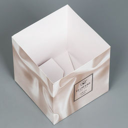 Цена за 2 шт. Коробка подарочная для цветов с пластиковой крышкой, упаковка, «Шёлк», 12 х 12 х 12 см