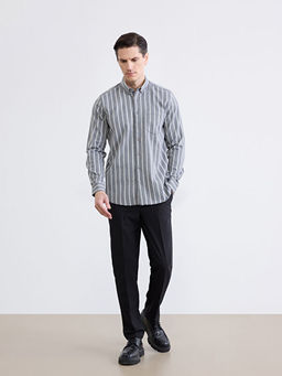 Regular Fit ?izgili Erkek Arm?rl? G?mlek