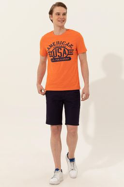 U. S. Polo Assn Мужская оранжевая футболка с круглым вырезом - U.s. polo assn фото 4