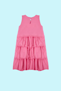 Pembe K?z Cocuk F?rf?rl? Pamuklu Kolsuz Bisiklet Yaka Bayraml?k Orme Elbise TKDSS24EL00001 - Trendyolmilla фото 4