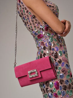 Клатч замшевый Deboro 31016 розовый