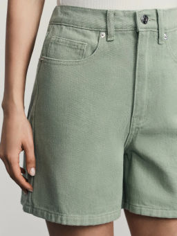 Джинсовые шорты baggy с резинкой в поясе / Zarina  фото 6