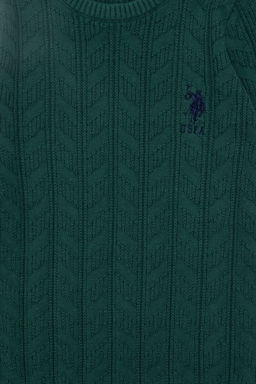 Темно-зеленый базовый свитер для мальчика - U.s. polo assn фото 8