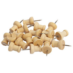 Силовые кнопки-гвоздики BRAUBERG WOOD, деревянные, 30 штук, 10 мм
