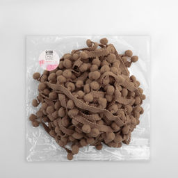 Тесьма декоративная с помпонами, 25 ± 5 мм, 9,1 ± 0,5 м, цвет кофейный