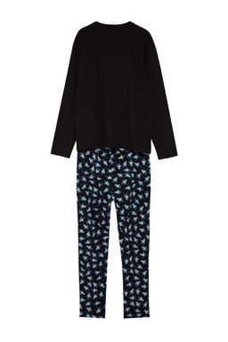 TRENDYOL MAN Erkek Siyah Bask?l? Regular Fit Orme %100 Pamuk Pijama Tak?m? TMNAW24PT00011 - Trendyolmilla фото 8