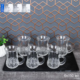 Цена за 1 шт. Кружка чайная 6 штук 85 мл восточная форма / FHW-623-061 /уп 12/