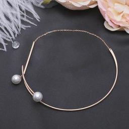 Колье «Ноэль» бусины с цепочкой, шар №12, белое в золоте, L=30 см