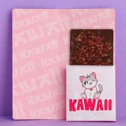 Цена за 5 шт. Открытка с местом под шоколад Кавай - Artfox фото 5