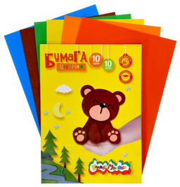 Бумага цв. Каляка-Маляка 10 цв. 10 л. офсет с серебром А4 210х297 мм в папке