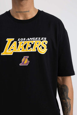 DeFactoFit Футболка свободного кроя с круглым вырезом и короткими рукавами NBA Los Angeles Lakers  фото 3