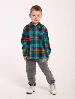 РБ015 Рубашка "Шерон" (зеленый; синий)