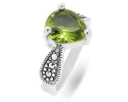 Кольцо из серебра марказит, султанит, SL-AGA116