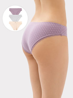 Трусы женские слипы мультипак (3 шт.) в бежевом цвете