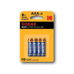 Батарейки KODAK MAX SUPER Alkaline AAA LR03 алкалин. 1,50 V 4 шт/упак