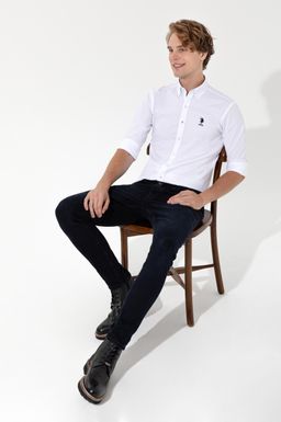 U. S. Polo Assn / Рубашка мужская белая Uzunkol Basic - U.s. polo assn фото 3