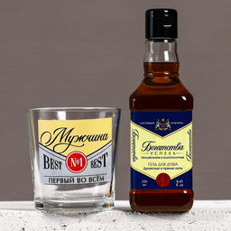 Подарочный набор Лучшему мужчине: гель для душа виски 250 мл и стакан для виски, Чистое счастье фото 3