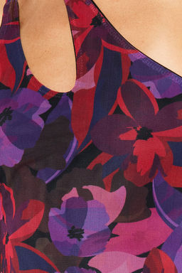 TRENDYOLMILLA Cok Renkli Asimetrik Yaka Tul Astarl? Vucuda Oturan Maxi Esnek Orme Kalem Elbise TWOSS23EL02315 фото 5