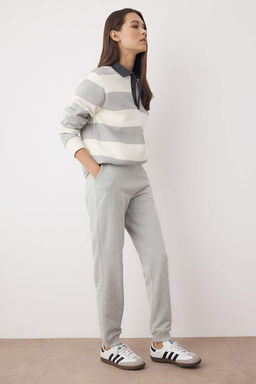 Gri Melanj Bel Detayl? Jogger Kal?n Ici Polarl? Orme Esofman Alt? TWOAW26EA00018 - Trendyolmilla фото 2