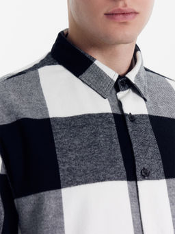 Рубашка мужская в черно-белую клетку черно -белая клетка 111908