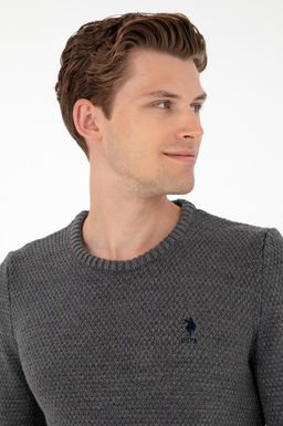 Мужской серый меланжевый свитер Неожиданная скидка в корзине - U.s. polo assn фото 2