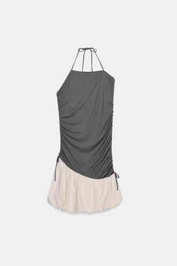 VESTIDO COMBINADO GLOBO / Gris / Beige - Zara фото 12