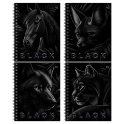 Тетрадь 48л. BG "Just Black" клетка (Т5ск48_лс_вл 08506) soft-touch ламинация, выб. лак