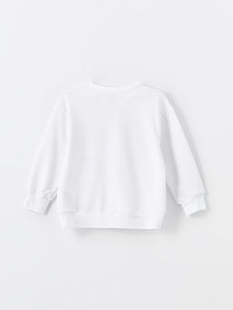 Bisiklet Yaka Bask?l? Uzun Kollu K?z ?ocuk Sweatshirt - Waikiki фото 3
