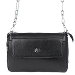 C0730 black женская кожаная сумка "Кросс-боди" Barcelo Biagi