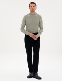 Lacivert Carrot Fit Beli Lastikli Kordonlu Kanvas Pantolon - Pierre cardin фото 3