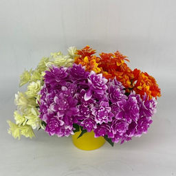 Цветы искусственные декоративные Георгины малые ПЛАСТИК 5 бутонов 15см