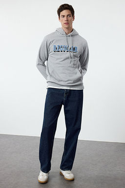 Kar Melanj Regular/Normal Kesim Kap__onlu Bask_l_ __i Polarl_ Sweatshirt TMNAW25SW00063 - Trendyolmilla фото 2
