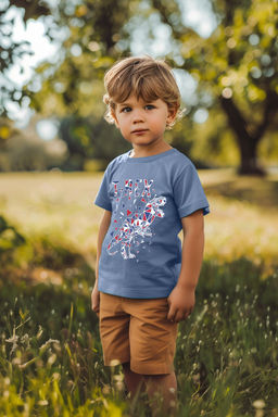 Indigo Erkek Cocuk %100 Pamuk Dinozor Desenli Regular Kal?p K?sa Kol Orme T-Shirt TKDSS24TS00035