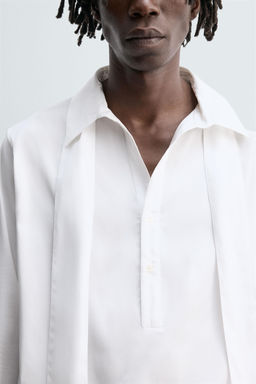 FLOWING SHIRT WITH BOW - Zara фото 7