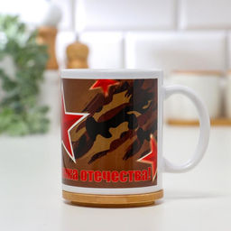 Кружка сублимация С днём защитника отечества. Звезда, с нанесением - Дарим Красиво фото 2