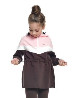 Джемпер полузамок для девочки UD 7004 роз/кофе