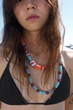 PACK 2 COLLARES BOLAS RAYAS / Multicolor