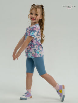 Костюм Актив лиловые одуванчики-деним - Sovalina фото 20